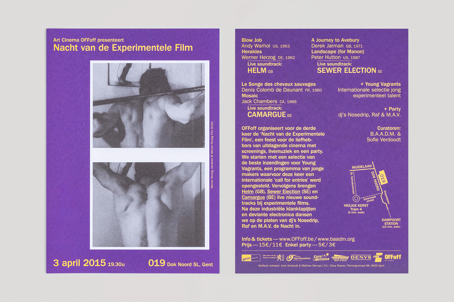 OF Foff nacht van de experimentele film 2015 flyers