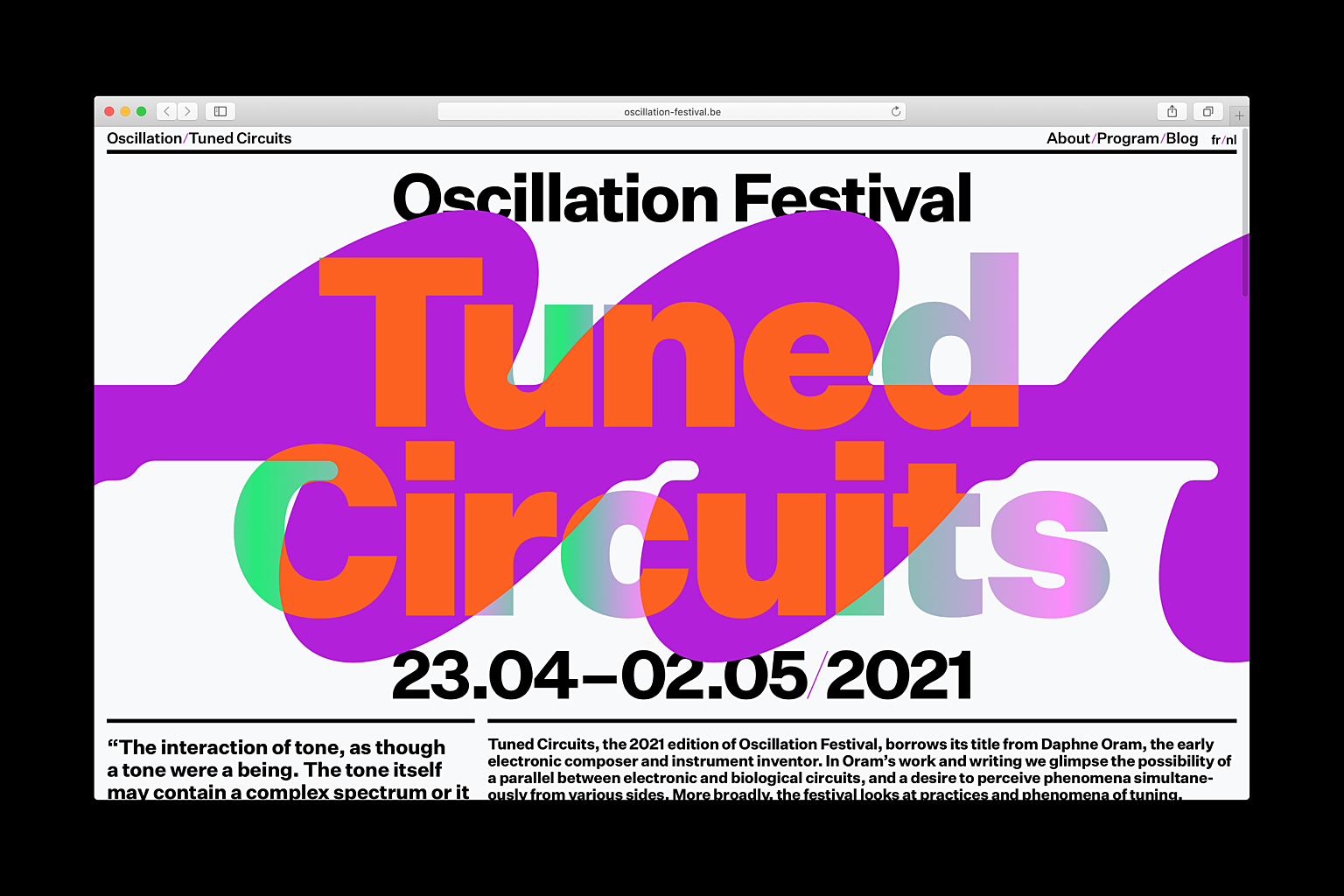 Oscillation festival website 1