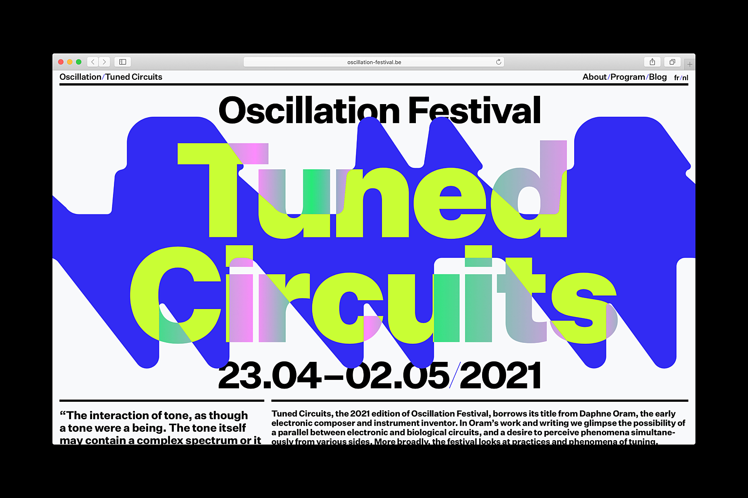 Oscillation festival website 3